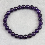 ウルグアイ産 アメジスト 7.5m玉ブレスレット 15.1g (ID:68206)