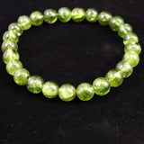 ペリドット 橄欖石  7.5mm玉ブレスレット 4Aグレード 19.0g (ID:68268)