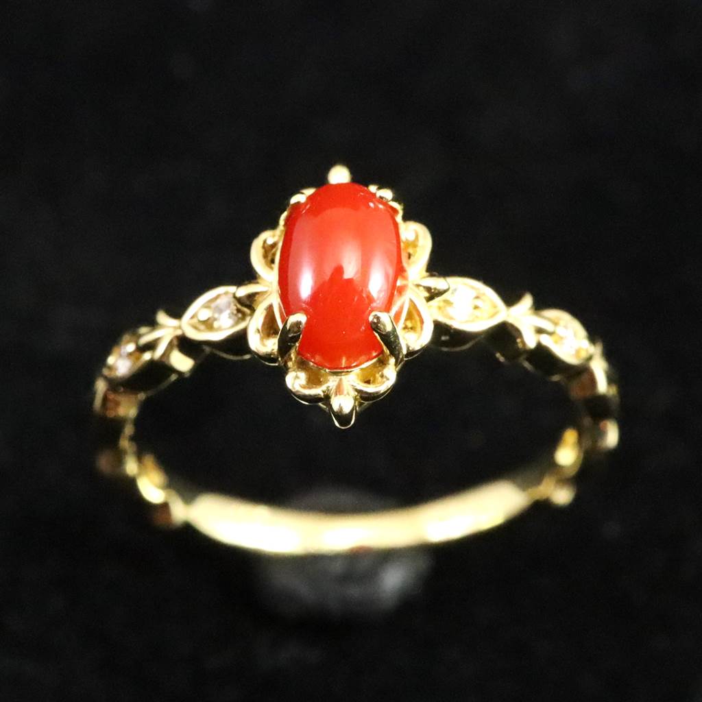 本赤珊瑚観音像台込高さ16㎝/150g 東Y6-0222☆