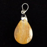 北海道産 蛍光オパール オレンジ  16mmペアシェイプ ペンダントトップ 1.6g (ID:68704)