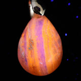 北海道産 蛍光オパール オレンジ  16mmペアシェイプ ペンダントトップ 1.6g (ID:68704)