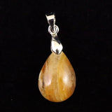 北海道産 蛍光オパール オレンジ  16mmペアシェイプ ペンダントトップ 1.6g (ID:68704)