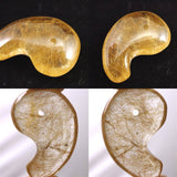 ヒマラヤ マニハール産 ゴールドルチル入り 水晶 33mm勾玉 10.2g (ID:68804)