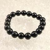 糸魚川翡翠 ヒスイ 黒 10ｍｍ玉ブレスレット ディレクトリカード付 35.8g (ID:68915)