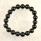 糸魚川翡翠 ヒスイ 黒 10ｍｍ玉ブレスレット ディレクトリカード付 35.8g (ID:68915)