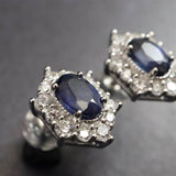 ブルーサファイア　6X4mmオーバルファセットカット ピアス (ID:69032)