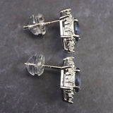 ブルーサファイア　6X4mmオーバルファセットカット ピアス (ID:69032)