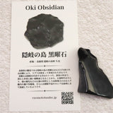 隠岐の島 黒曜石 原石 磨き ディレクトリーカード付 12.8g (ID:69152)