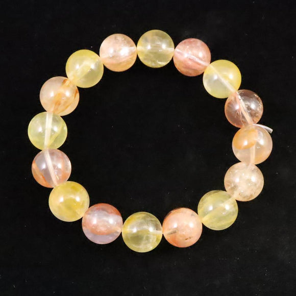 オーロラクォーツ ライモナイトインクォーツ 13mm玉ブレスレット 56.8g (ID:69610)