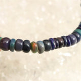 プレシャスブラックオパール 4.5mm玉ブレスレット 4.3g (ID:69614)