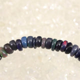 プレシャスブラックオパール 4.5mm玉ブレスレット 4.3g (ID:69614)