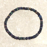 プレシャスブラックオパール 4.5mm玉ブレスレット 4.3g (ID:69614)