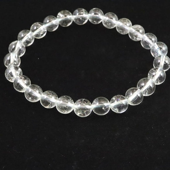 天然非加熱 ゴシェナイト ヒマラヤンベリル　7.5mm玉ブレスレット 16.2g (ID:69877)