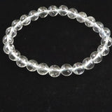 天然非加熱 ゴシェナイト ヒマラヤンベリル　7.5mm玉ブレスレット 16.2g (ID:69877)