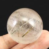 ザギマウンテンクォーツ エジリン入り 39mmスフィア 80.5g (ID:70052)