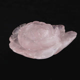 マダガスカル産 ローズクォーツ 薔薇彫刻置物　103mm  292g (ID:70314)