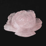 マダガスカル産 ローズクォーツ 薔薇彫刻置物　103mm  292g (ID:70314)