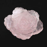 マダガスカル産 ローズクォーツ 薔薇彫刻置物　103mm  292g (ID:70314)
