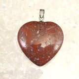 H&E社 レッドファイアアゼツライト(AZOZEO)  25mmハート ペンダントトップ  証明書付 5.9g (ID:70488)