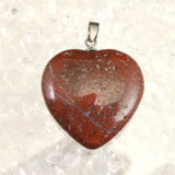 H&E社 レッドファイアアゼツライト(AZOZEO)  25mmハート ペンダントトップ  証明書付 5.9g (ID:70488)