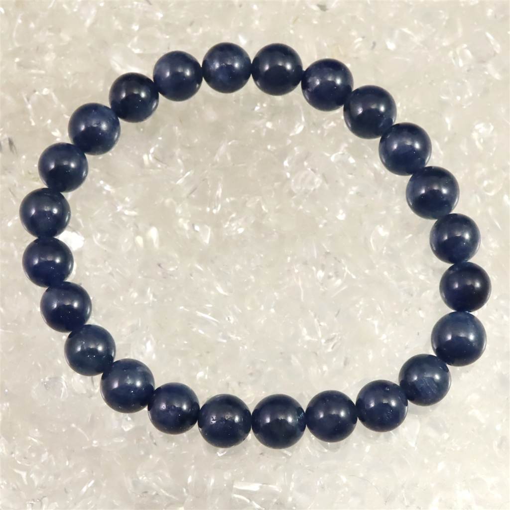 南アフリカ産 ブルー サファイア 7.5mm玉ブレスレット 21.3g (ID