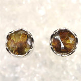 ロシア産　パラサイト隕石　8mmラウンド　ピアス 3.04g (ID:71144)