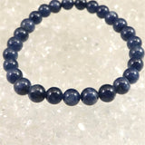 南アフリカ産 ブルー サファイア 6.5mm玉ブレスレット 15.8g　　 (ID:71268)