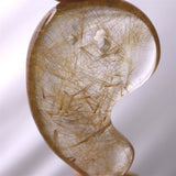 ヒマラヤ マニハール産 ゴールドルチル入り 水晶 34mm勾玉 10.7g (ID:71310)