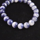 デュモルチェライトインクォーツ 9mm玉　ブレスレット 22.5g (ID:71552)