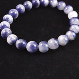 デュモルチェライトインクォーツ 9mm玉　ブレスレット 22.5g (ID:71552)