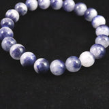 デュモルチェライトインクォーツ 9mm玉　ブレスレット 22.5g (ID:71552)