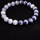 デュモルチェライトインクォーツ 9mm玉　ブレスレット 22.5g (ID:71552)