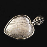 ギベオン シルバー 15mmハート型　ペンダントトップ 4.4g (ID:71643)