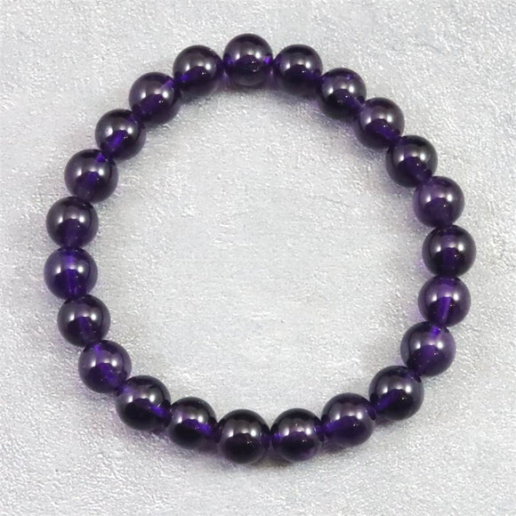 ウルグアイ産 アメジスト 8m玉ブレスレット 17.0g (ID:71798)
