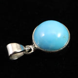 アリゾナ キングマン鉱山産ターコイズ 9mmラウンド ペンダント 1.7g (ID:72112)