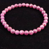 天然ルビー 128面カット  AA+  6mm玉 ブレスレット 14.4g　 (ID:72135)