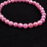 天然ルビー 128面カット  AA+  6mm玉 ブレスレット 14.4g　 (ID:72135)