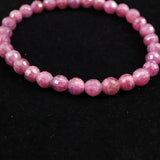 天然ルビー 128面カット  AA+  6mm玉 ブレスレット 14.4g　 (ID:72135)