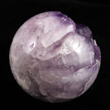 ブラジル産 アメジスト 79mmスフィア 丸玉 笑口 台付 270g (ID:72557)