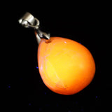 北海道産 蛍光オパール オレンジ  16mmペアシェイプ ペンダントトップ 2.0g (ID:72559)