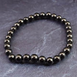 ノーブルシュンガイト  エリートシュンガイト　6mm玉ブレスレット 8.47g (ID:72906)