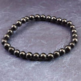 ノーブルシュンガイト  エリートシュンガイト　6mm玉ブレスレット 8.47g (ID:72906)