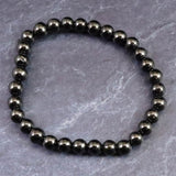 ノーブルシュンガイト  エリートシュンガイト　6mm玉ブレスレット 8.47g (ID:72906)