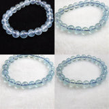 ブラジル産 アクアマリン AA+グレード 8.5mm玉ブレスレット 19.9g (ID:72915)