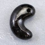 山梨県 黒平鉱山産 黒水晶 30mm 勾玉　ディレクトリカード付 10.8g (ID:73171)