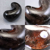 山梨県 黒平鉱山産 黒水晶 30mm 勾玉　ディレクトリカード付 10.8g (ID:73171)