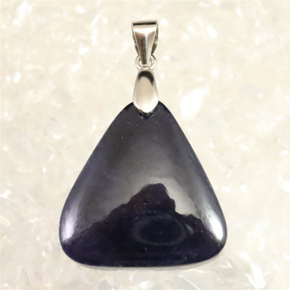 ミャンマー産 ブルーサファイア　20X19mmトライアングル ペンダントトップ 5.3g (ID:73309)