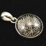 天然非加熱 ヒマラヤ ガウリシャンカール スモーキークォーツ フラワー オブ ライフ ペンダントトップ 3.05g (ID:73380)