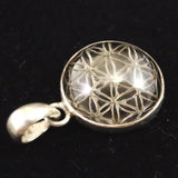 天然非加熱 ヒマラヤ ガウリシャンカール スモーキークォーツ フラワー オブ ライフ ペンダントトップ 3.05g (ID:73380)