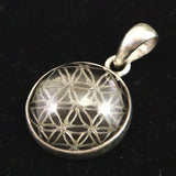 天然非加熱 ヒマラヤ ガウリシャンカール スモーキークォーツ フラワー オブ ライフ ペンダントトップ 3.05g (ID:73380)